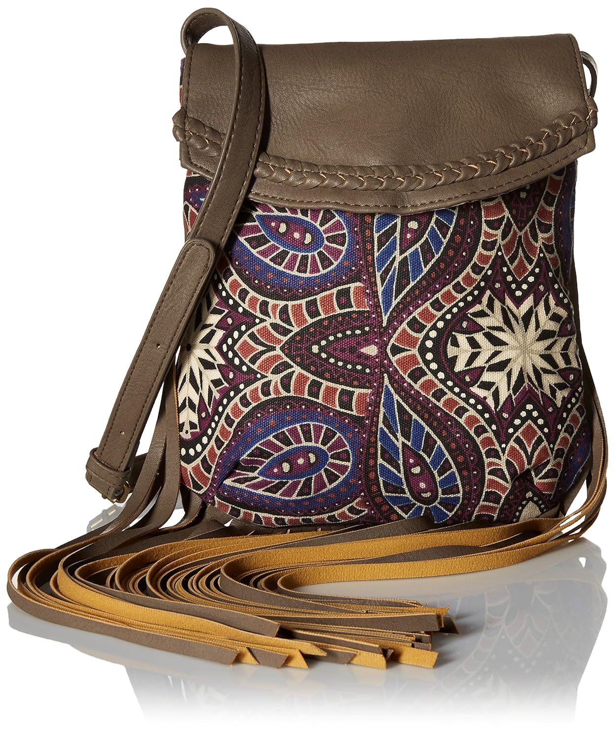 twig & arrow 印花流苏带翻盖斜挎包